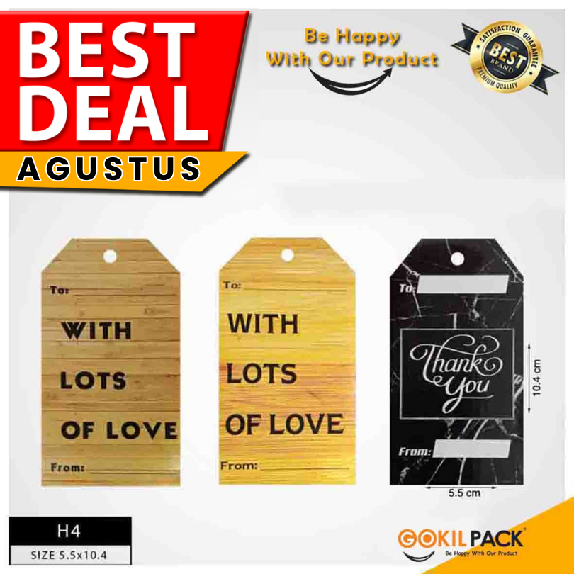

Hang Tag Motif – Label Baju – With Lots Of Love 10,4x5,5 | H4