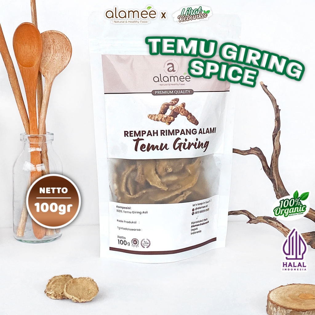 

ALAMEE Temu Giring Kering Organik Iris Kuning Gajah Rempah Rimpang Alami Bumbu Seasoning Masak 100gr LIHAT KEBUNKU