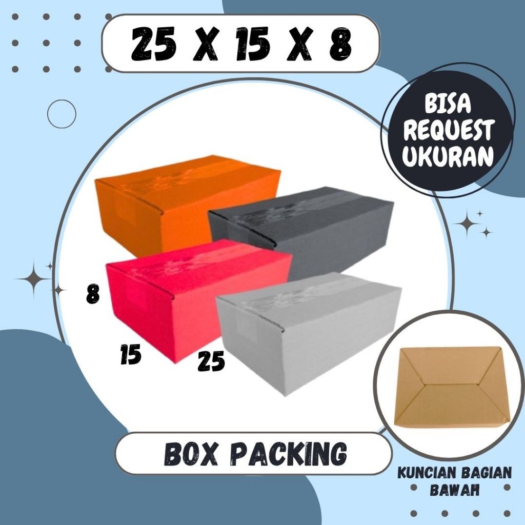 

Box 25x15x8 A0 / Kardus 25x15x8 A0 Packing Karton / Dus 25x15x8 A0 Kotak Botol Kemasan Kardus Balap