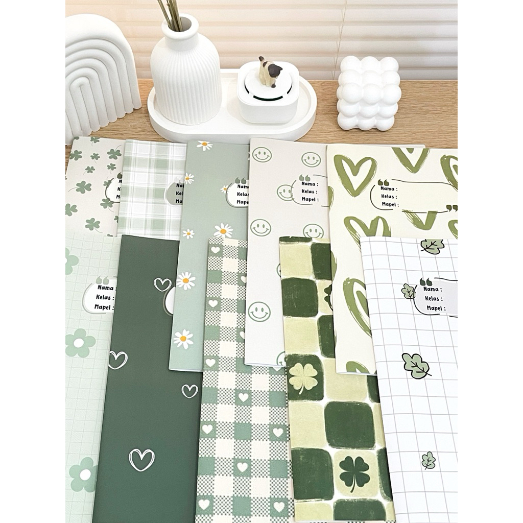 

Sampul buku Hijau aesthetic by ATKita.id (green series) - sampul buku 10 pcs untuk ukuran standart dan bigboss