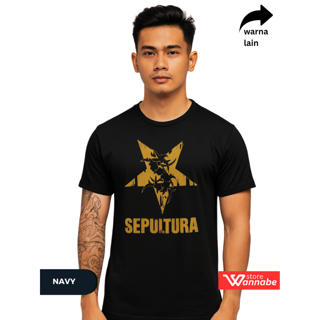 Kaos Band Sepultura Dewasa S–7XL Big Size Jumbo & Anak XS–XL | Baju Musik Metal Couple Keluarga Katu
