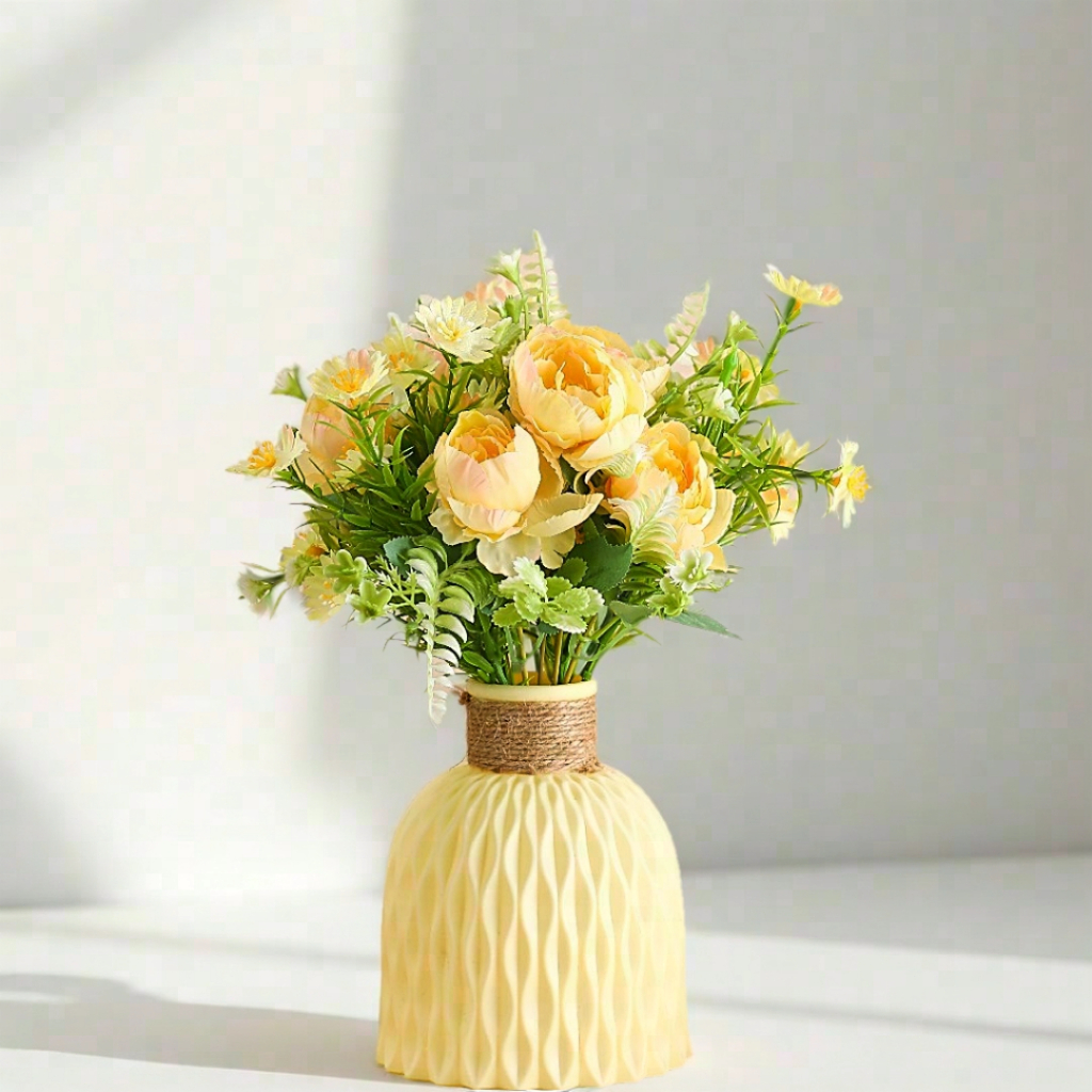 Bunga Hias Plastik Bunga Hias Plastik bunga hiasan ruang tamu Paket bunga kombinasi pink dan putih