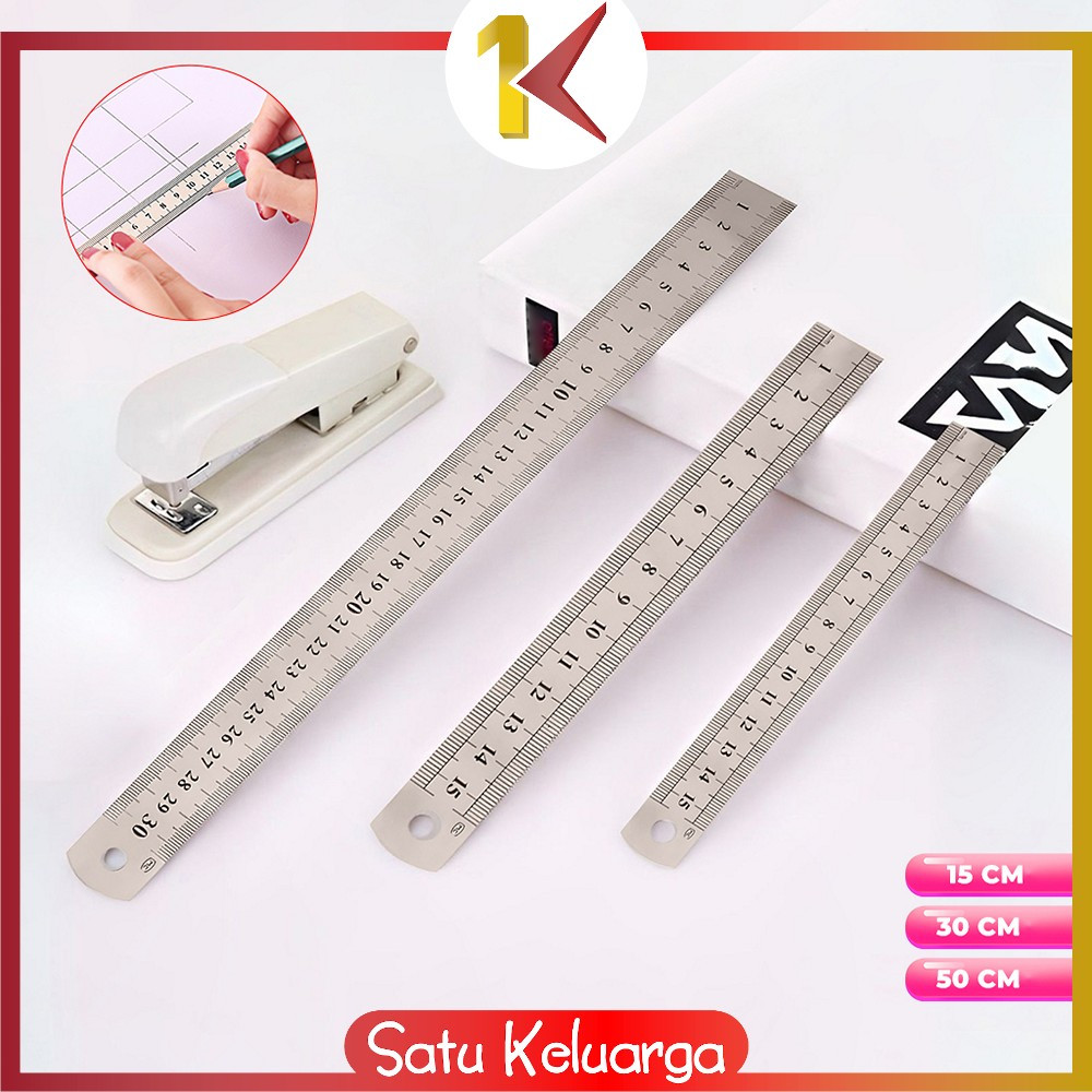 

EC SK-A107 Penggaris Besi Stainless Steel Ruler UK 50CM / Penggaris Serbaguna Perlengkapan Sekolah / Mistar Besi Alat Ukur Multifungsi