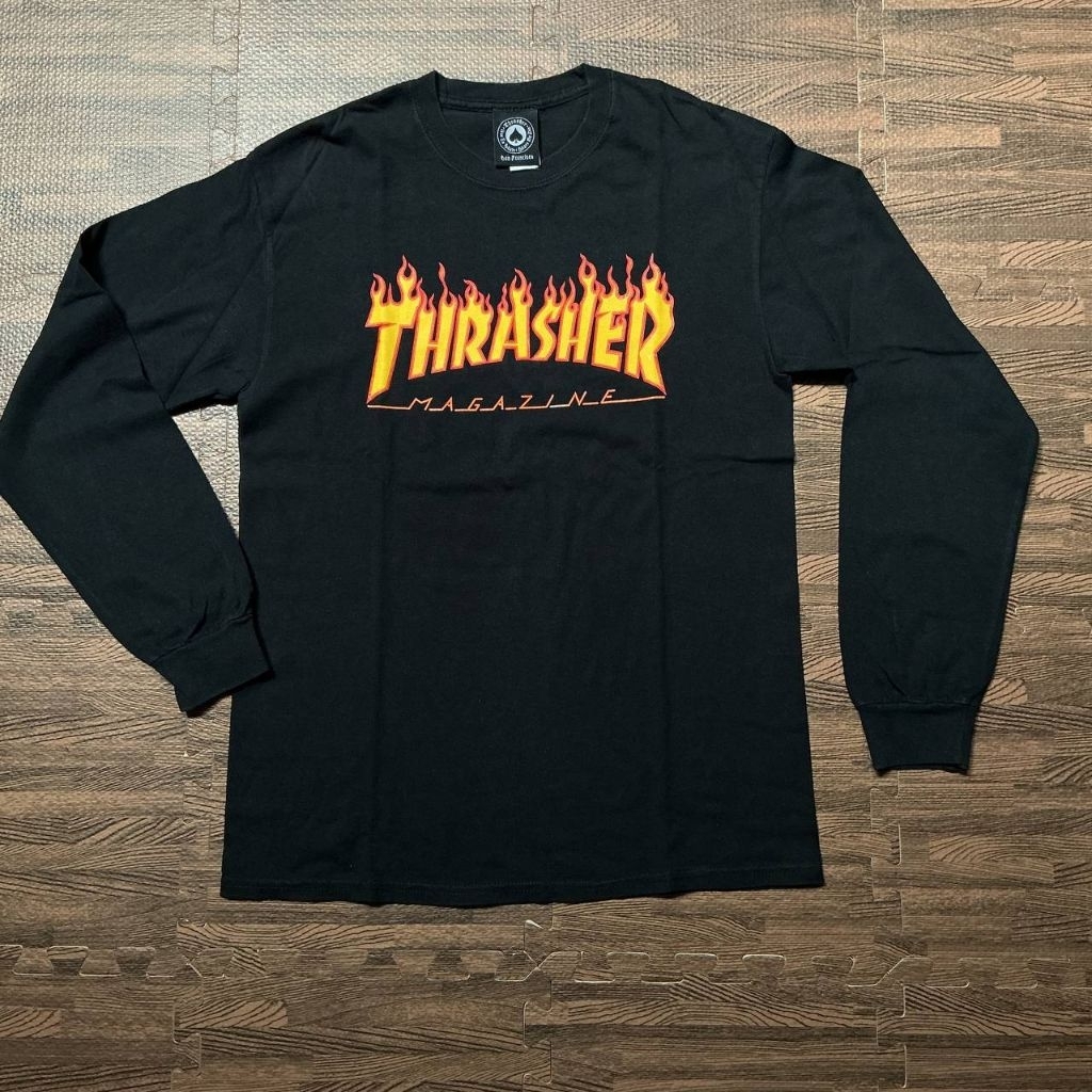 LONGSLEEVE THRASHER FLAME ORIGINAL SECOND | Tshirt lengan panjang Skate board