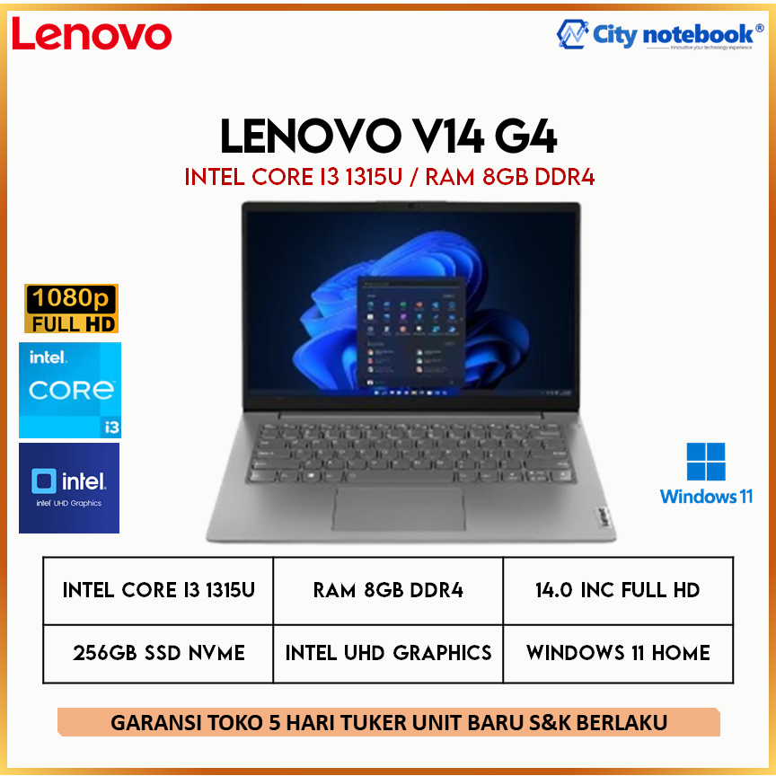 Laptop Lenovo V14 G5 Core i3-1315U 16GB 512GB SSD W11 14" FHD