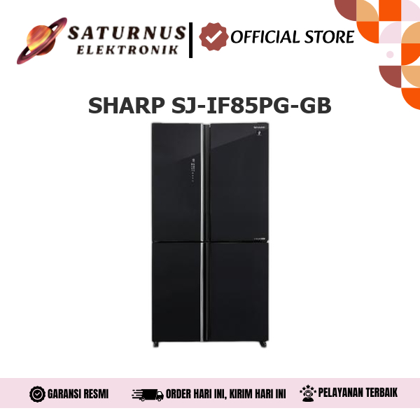 SHARP SJ-IF85PG-GB Kulkas 4 Pintu Side BY Side Refrigerator 590Liter Inverter