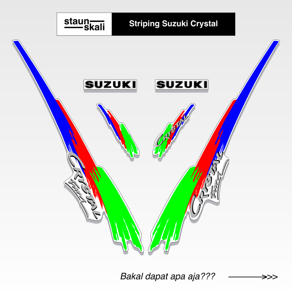 Striping Suzuki Crystal Variasi (12) Sticker Komplit Lis Suzuki Kristal Original
