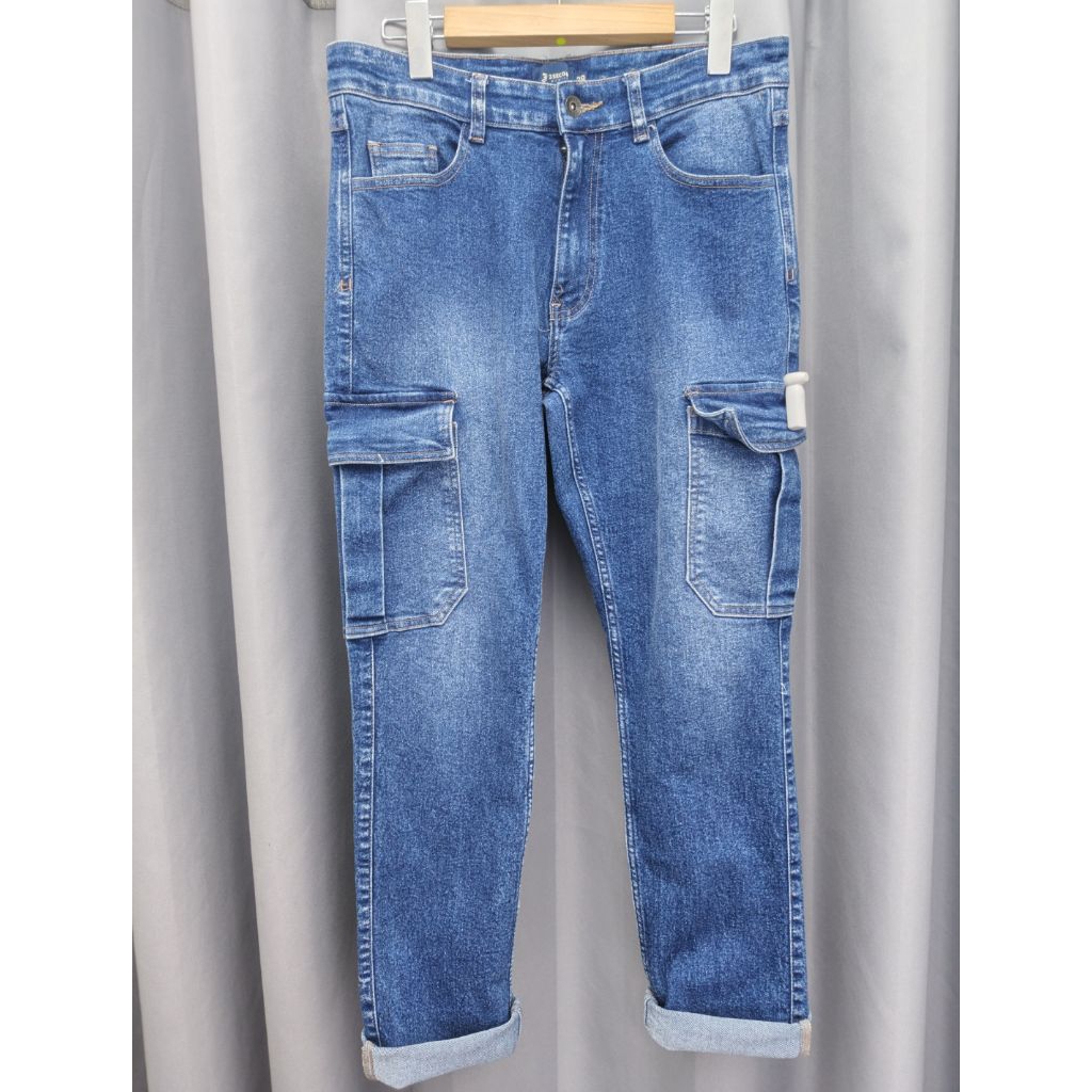 3Second Celana Panjang Jeans Cargo Pria Slim Fit 030325 Original