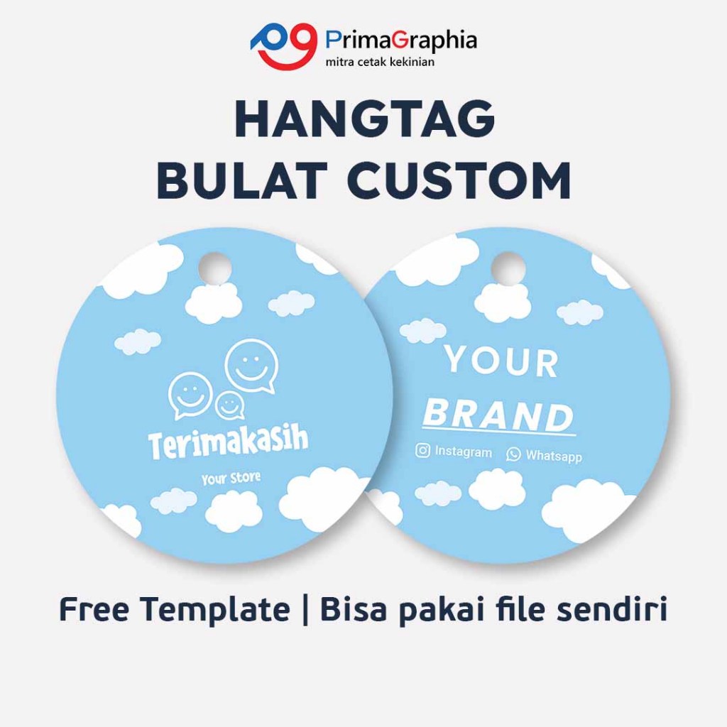 

Cetak Hang Tag Bulat 1 Sisi Custom Desain Template