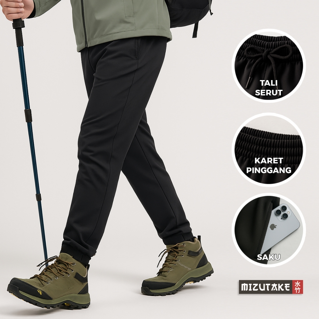 MIZUTAKE Celana Jogger Pria Streetwear Sporty