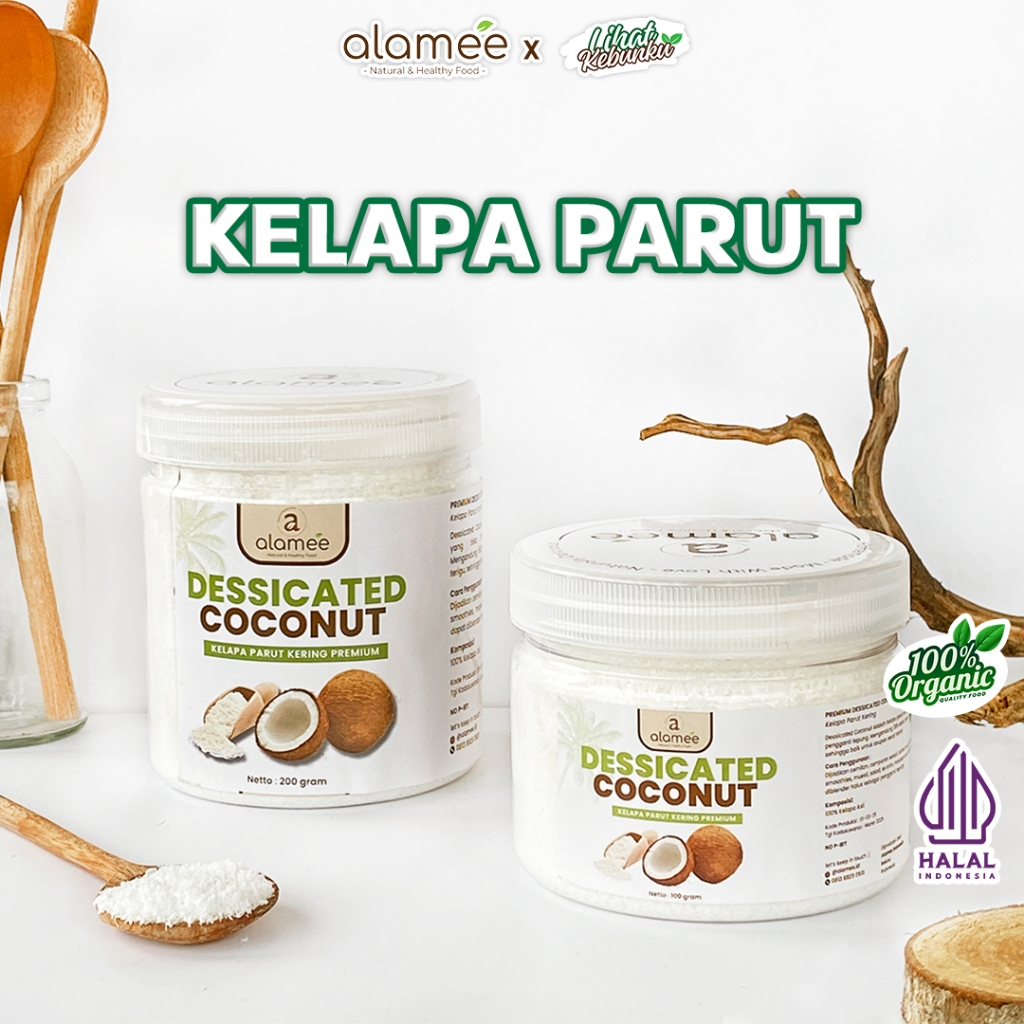 

ALAMEE Kelapa Parut Kering Dessicated Coconut Flakes Topping Taburan Kue LIHAT KEBUNKU