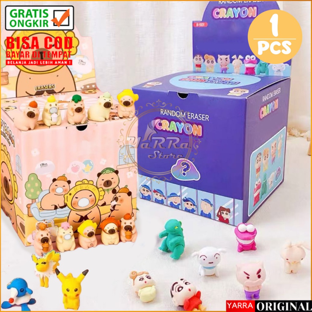 

Penghapus Karet Misteri Blind Box Capyybara Karakter Kartun Lucu Perlengkapan Alat Tulis Sekolah