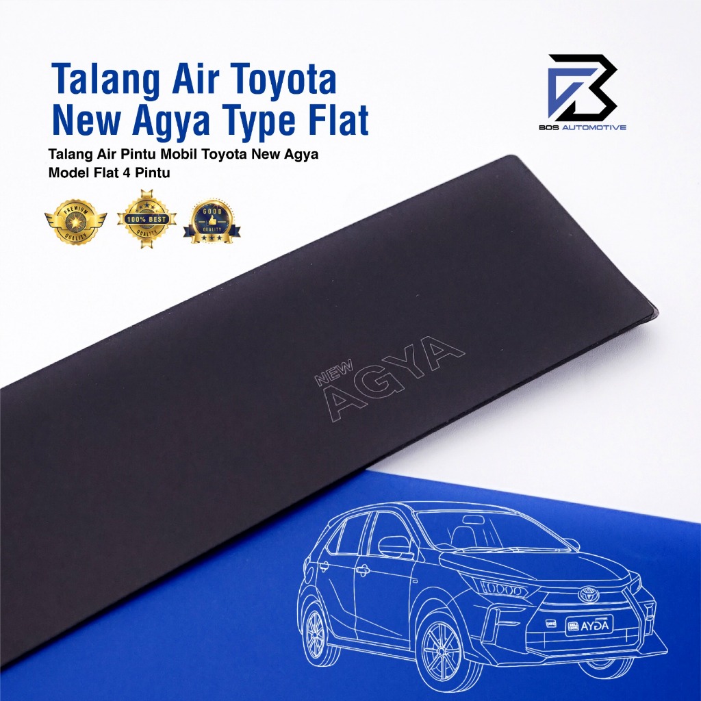 Talang Air Pintu Mobil Toyota New Agya 2021 - 2022 Model Flat Rata 4 Pintu