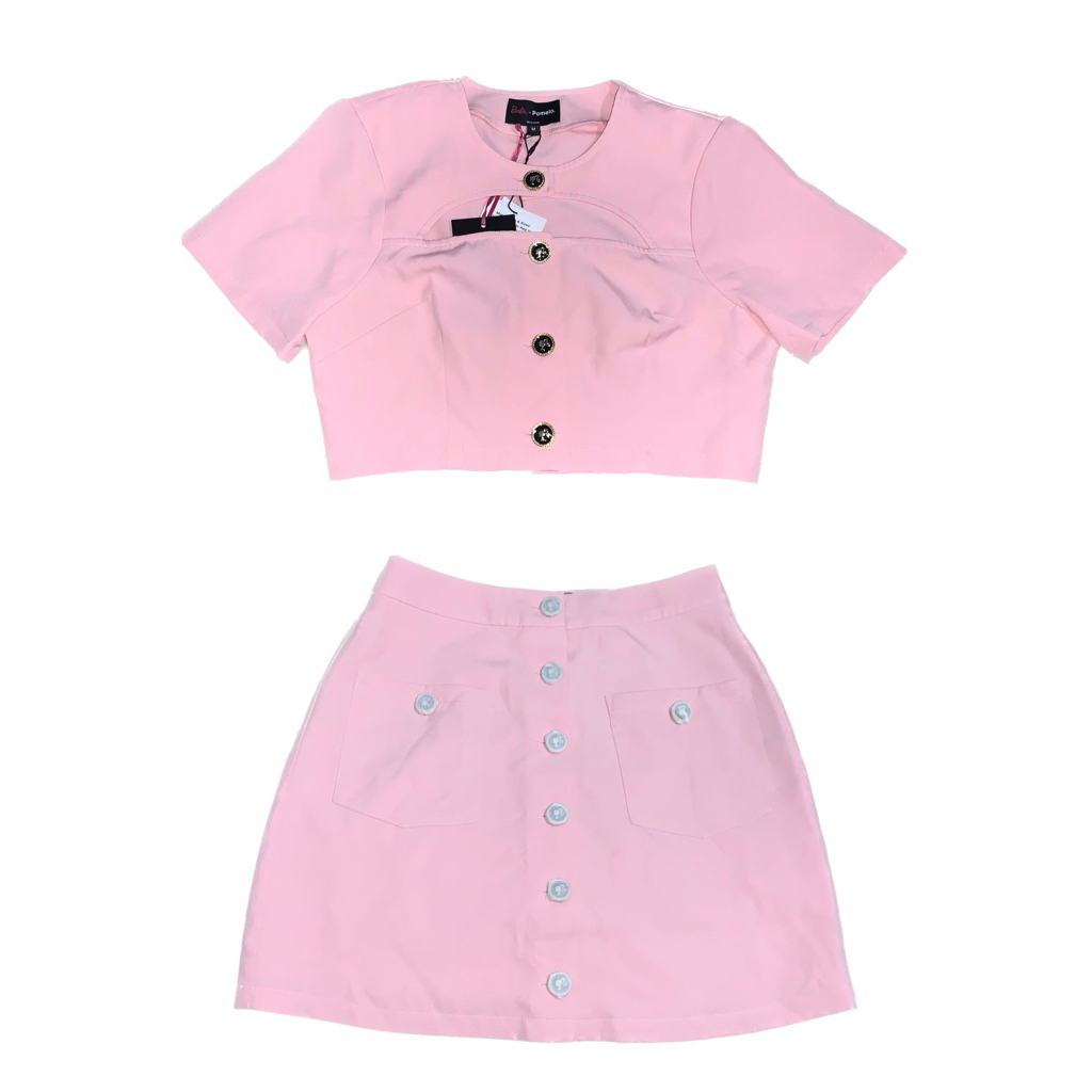 POMELO X Barbie series crop top & skirt set new tag size M