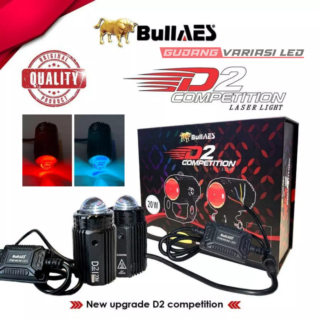 LAMPU TEMBAK / LAMPU D2 LASER COMPETITION LIGHT 20W 2 WARNA UNIVERSAL