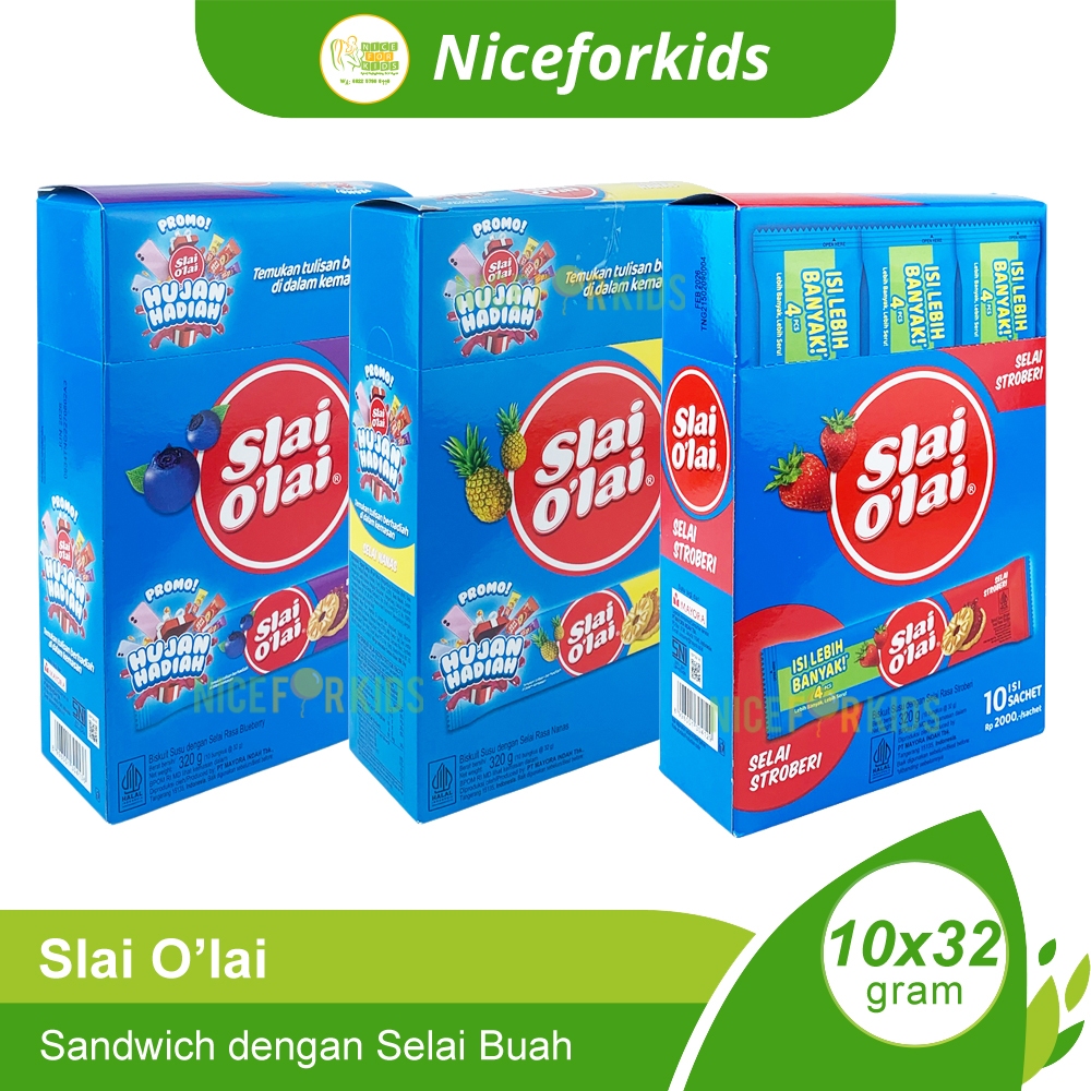 

Slai Olai Box Isi 10x32gr / Biskuit Selai Lembut Enak