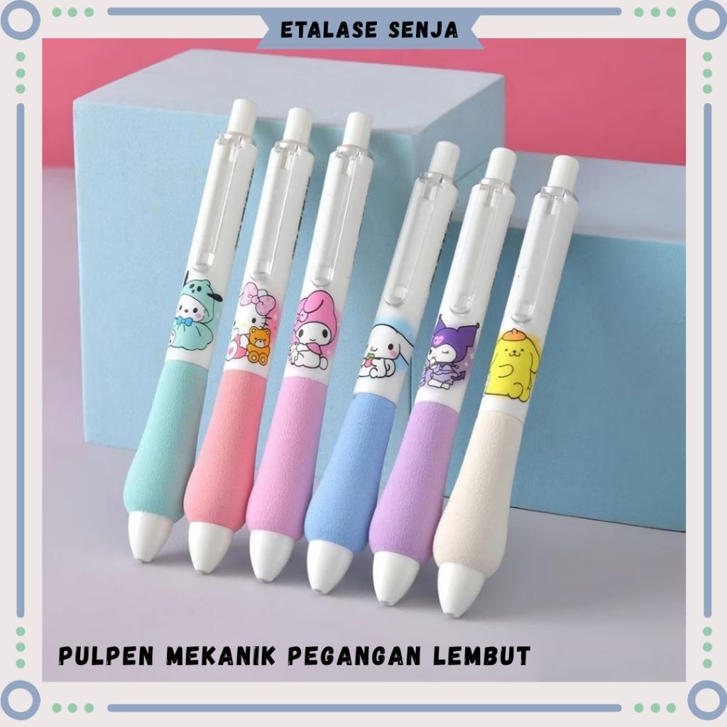 

•SENJA 011126• Puloen mekanik gel motif san rio bantalan empuk // pulpen gel mekanik lucu