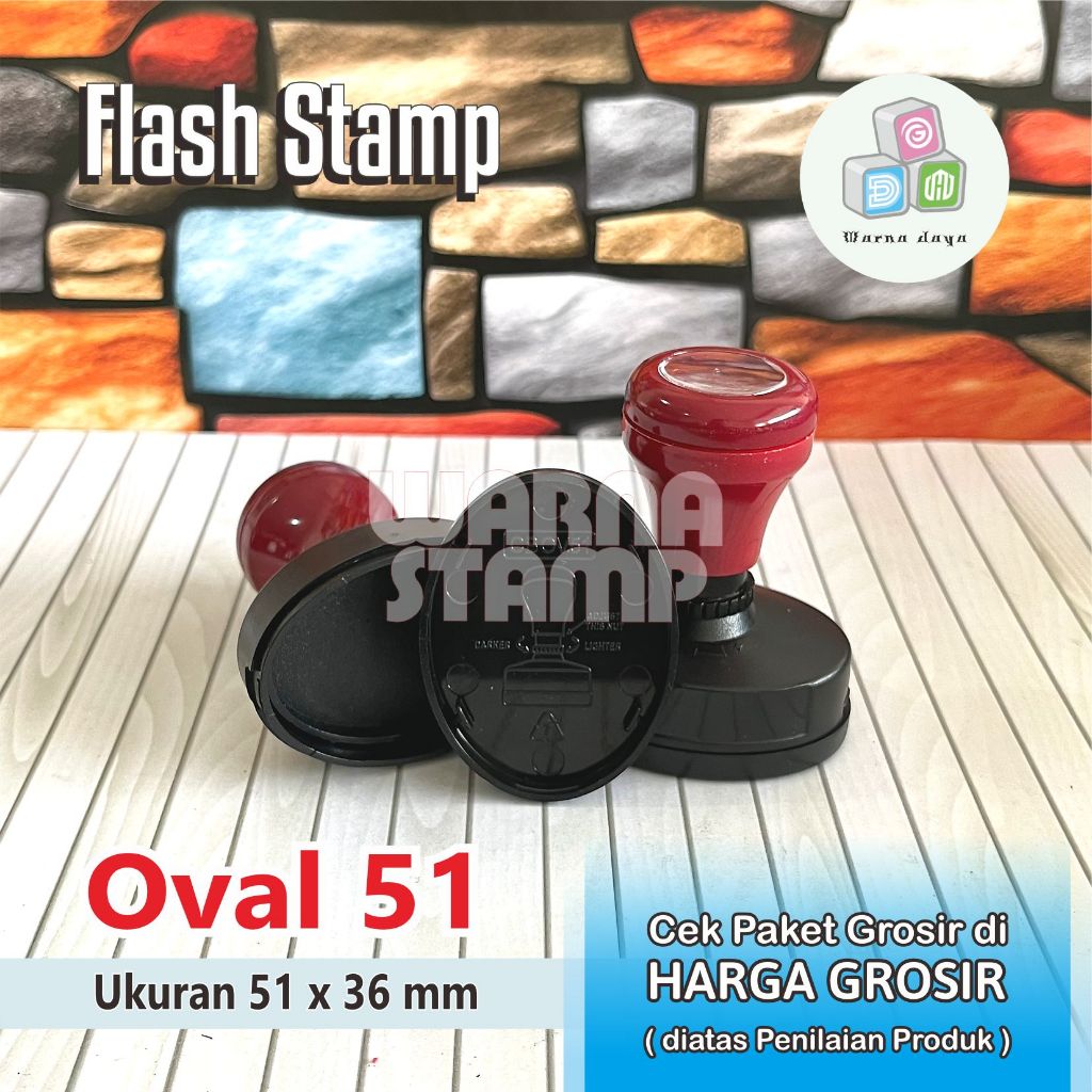 

Gagang Stempel Flash Oval 51 ( 36 x 51 mm ) Paket 5 - 100 Biji / Gagang Stamp Flash Oval / Hanya Gagang Saja