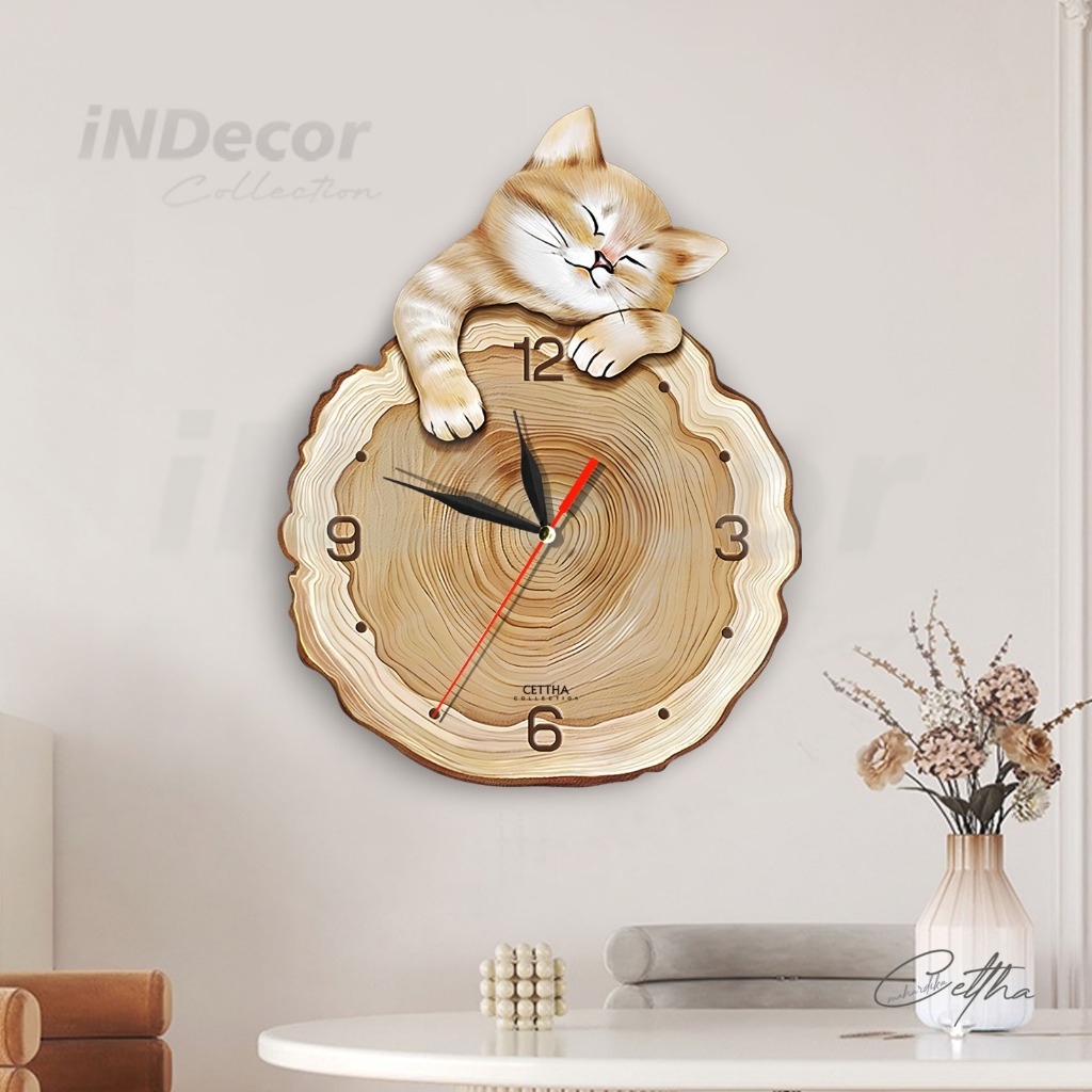 Jam Dinding Kucing Lucu Dekorasi Ruang Tamu Jam Dinding Mode Sederhana Jam Dinding Kartun
