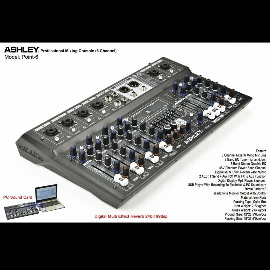 PROFESSIONAL MIXER AUDIO ASHLEY POINT-6 6 CHANNEL