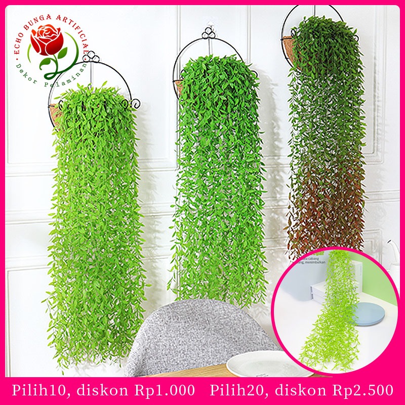 Daun Juntai Plastik 100CM Daun Plastik Hiasan Dekorasi Tanaman Gantung Hias Dekorasi Taman Pelaminan