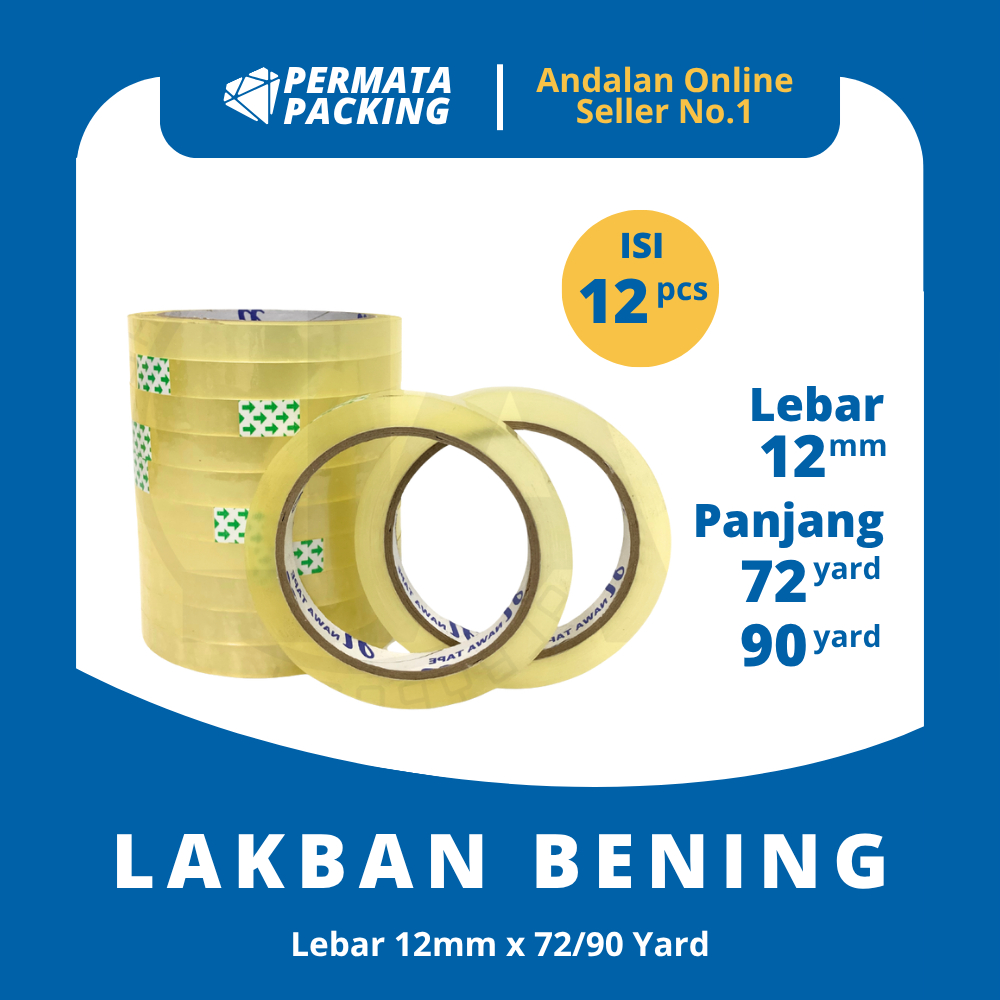 

Lakban Kecil Tape 12 Pcs Bening 12 mm Kuat