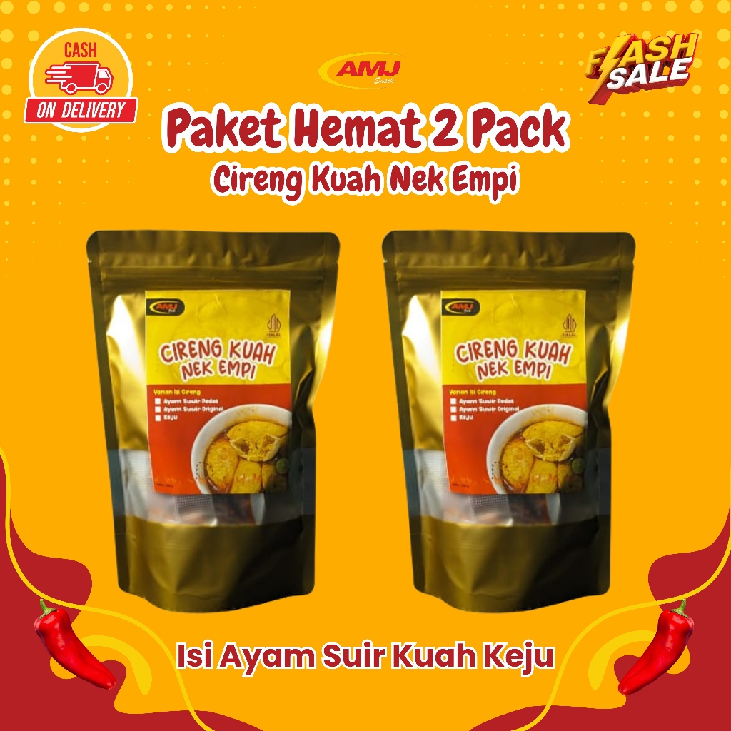 

AJM - Cireng Kuah Keju Nek Empi 2 Pack Pedas Original Ayam Suir Keju