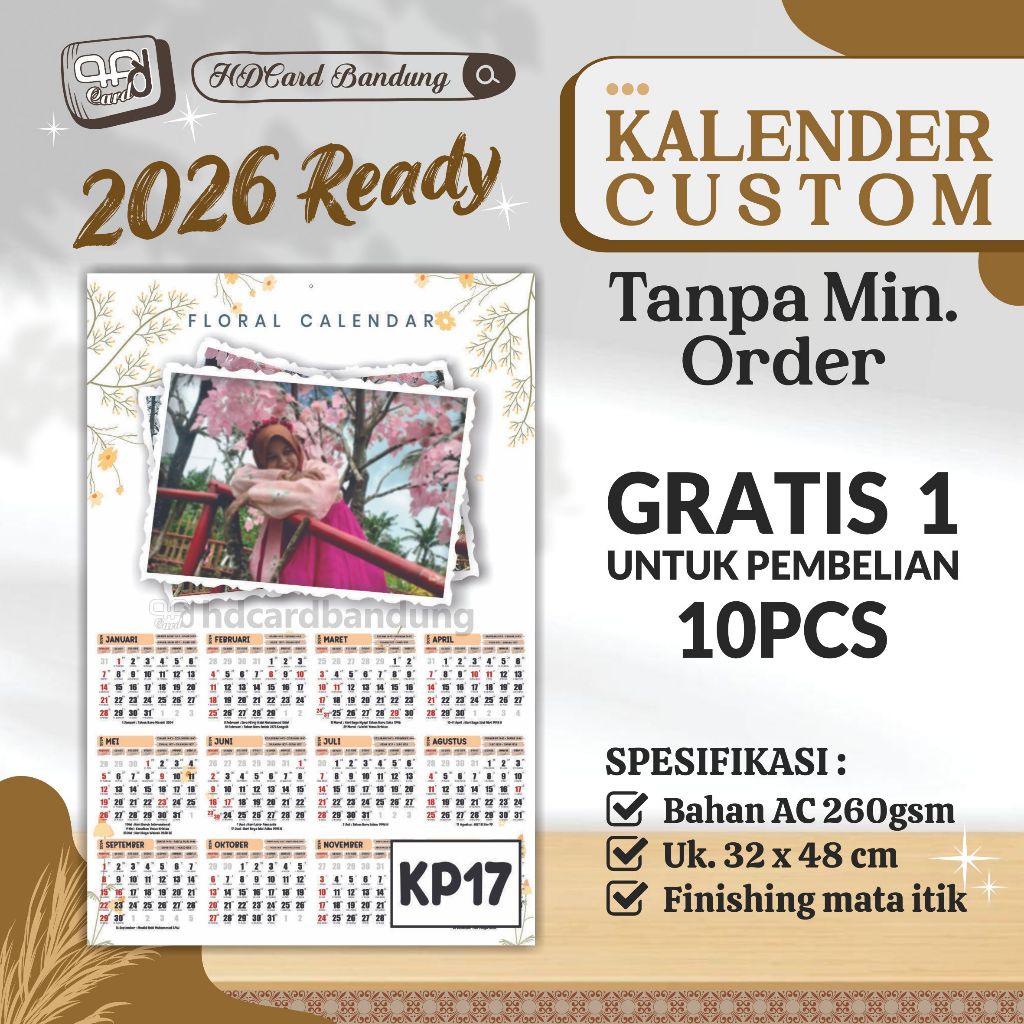 

Kalender Foto Tanpa Minimal Order Kalender Custom