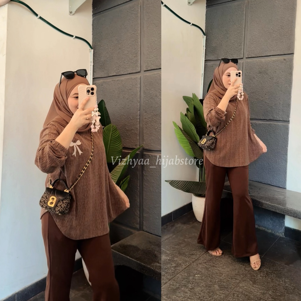 ONESET DAMARIN (Atasan & Celana) Setelan Pakayan Wanita Muslimah Casual