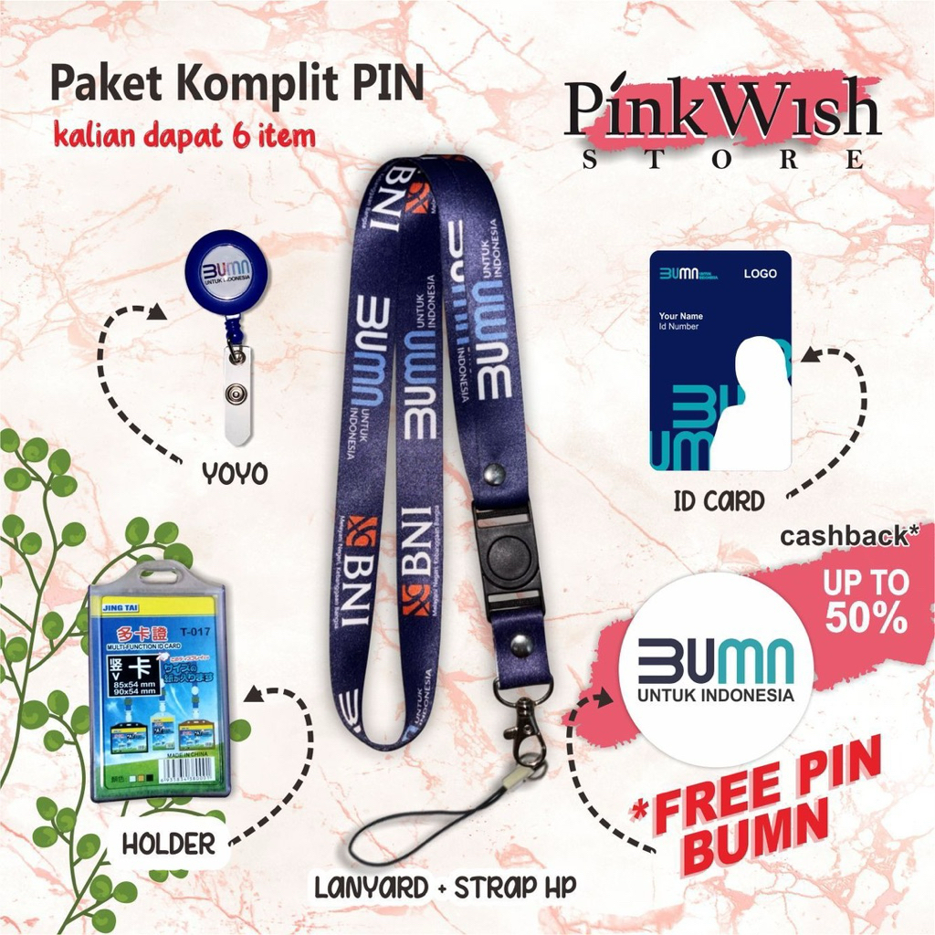 

Lanyard BNI / Tali idcard BNI [Ready stock] Termurah