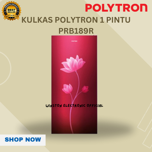 POLYTRON KULKAS 1 PINTU PRB189R 180Liter/PRB189R/PRB-189R/PRB 189R/POLYTRON KULKAS 1 PINTU ORIGINAL