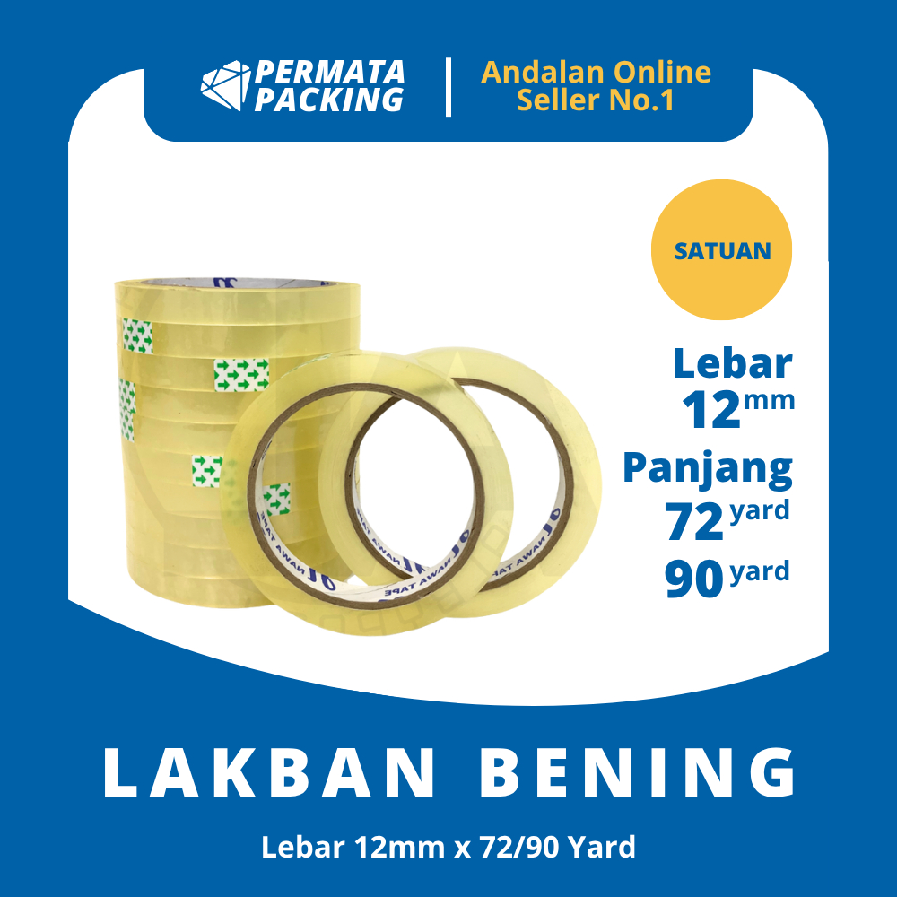 

Lakban Bening 12 mm – Per Pcs | Tebal, Kuat, Cocok Untuk Packing