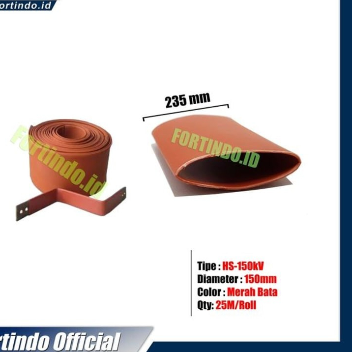 Heat Shrink Tubing 20kV Diameter 150mm HS-150KV Maroon Selang FORT