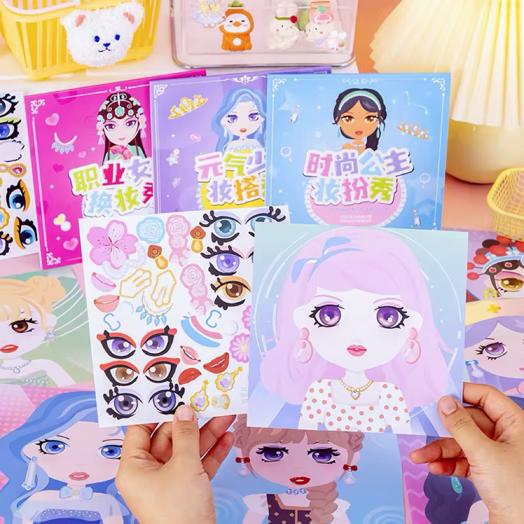 

Buku Princes Make Up Show / Buku Stiker Princes Make Up / Mainan Edukasi Anak Perempuan / Buku Change Makeup princes