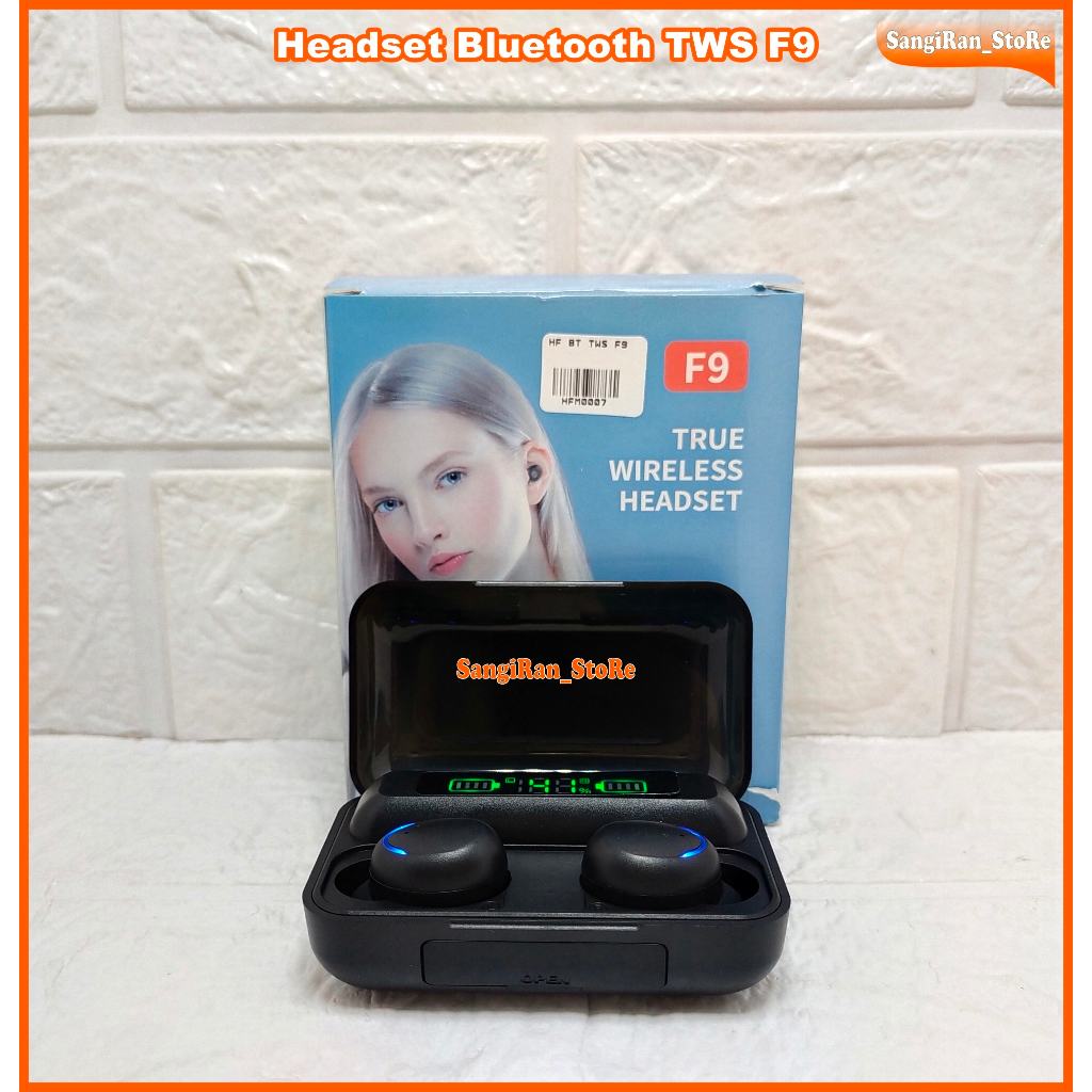 Headset Bluetooth TWS F9 Wireless Earbuds Bluetooth 5.3