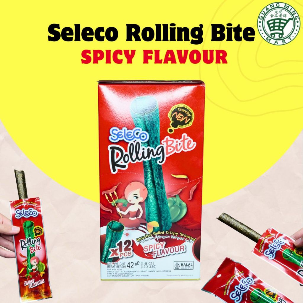 

Seleco Crispy Seaweed Rolling Bite | Spicy Flavour | 3,5 Gram | Vegetarian Friendly