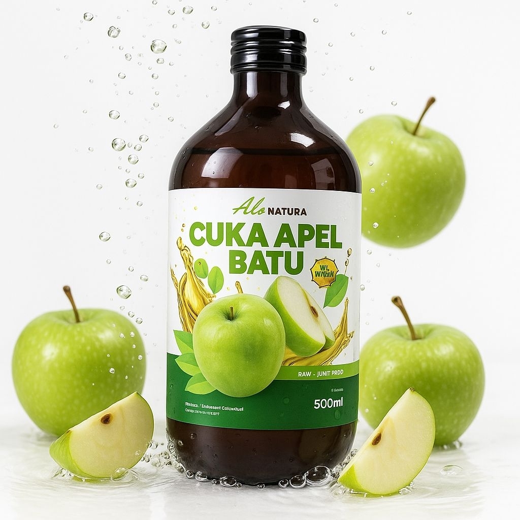 

Cuka Apel Batu Ala Natura Apple Cider Vinegar Paket 1 Botol Jantung Sehat Halal dan BPOM