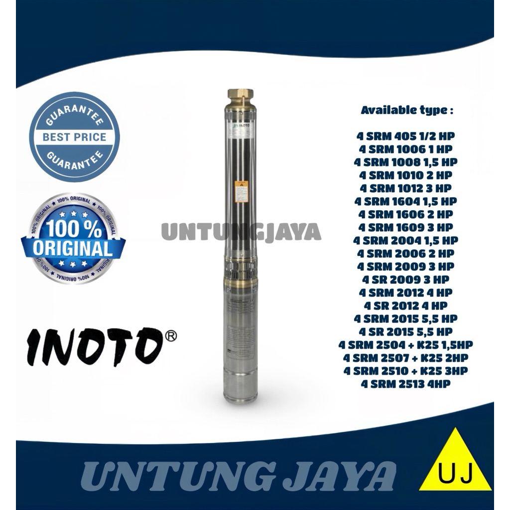 POMPA SUBMERSIBLE INOTO 4 SRM 1010 2 HP // POMPA CELUP INOTO 4SRM1010 2HP // JUAL POMPA INOTO SURABA