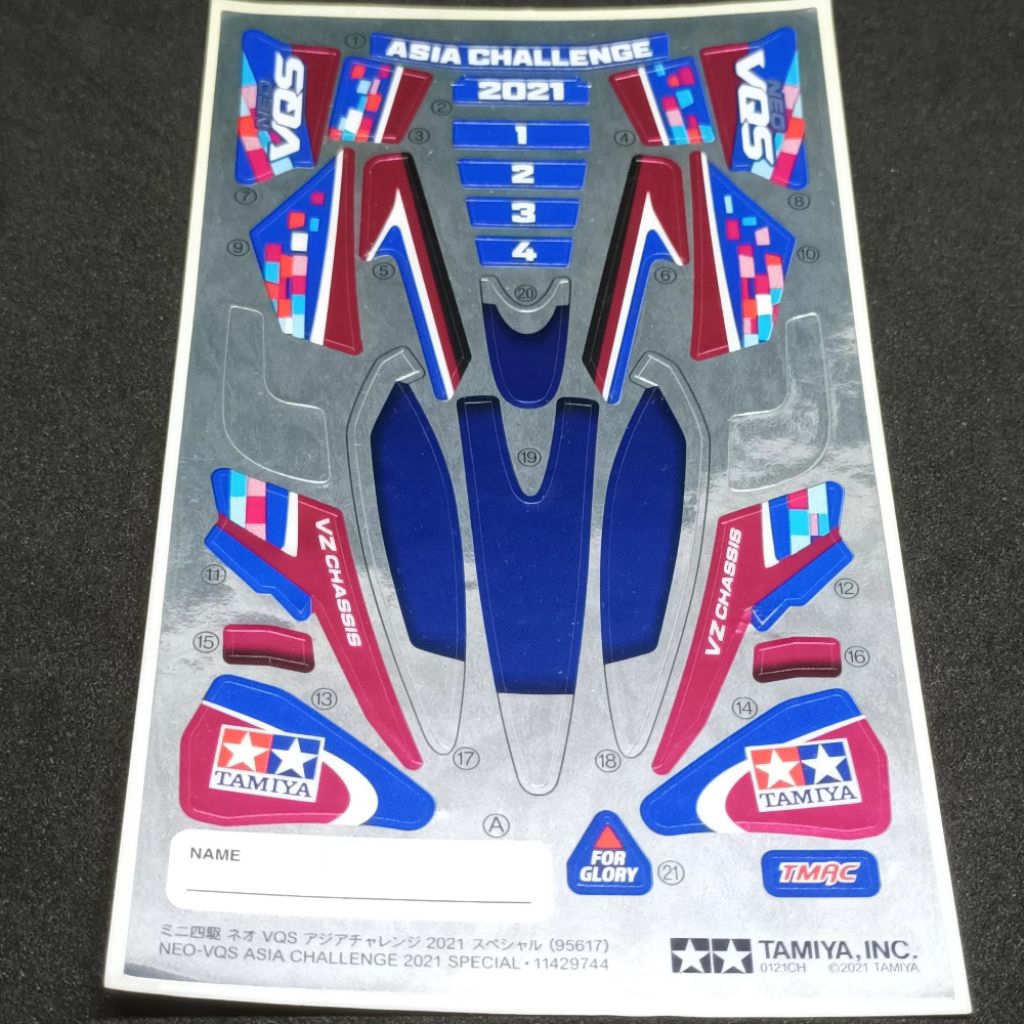tamiya decal/sticker neo vqs asia challenge 2021