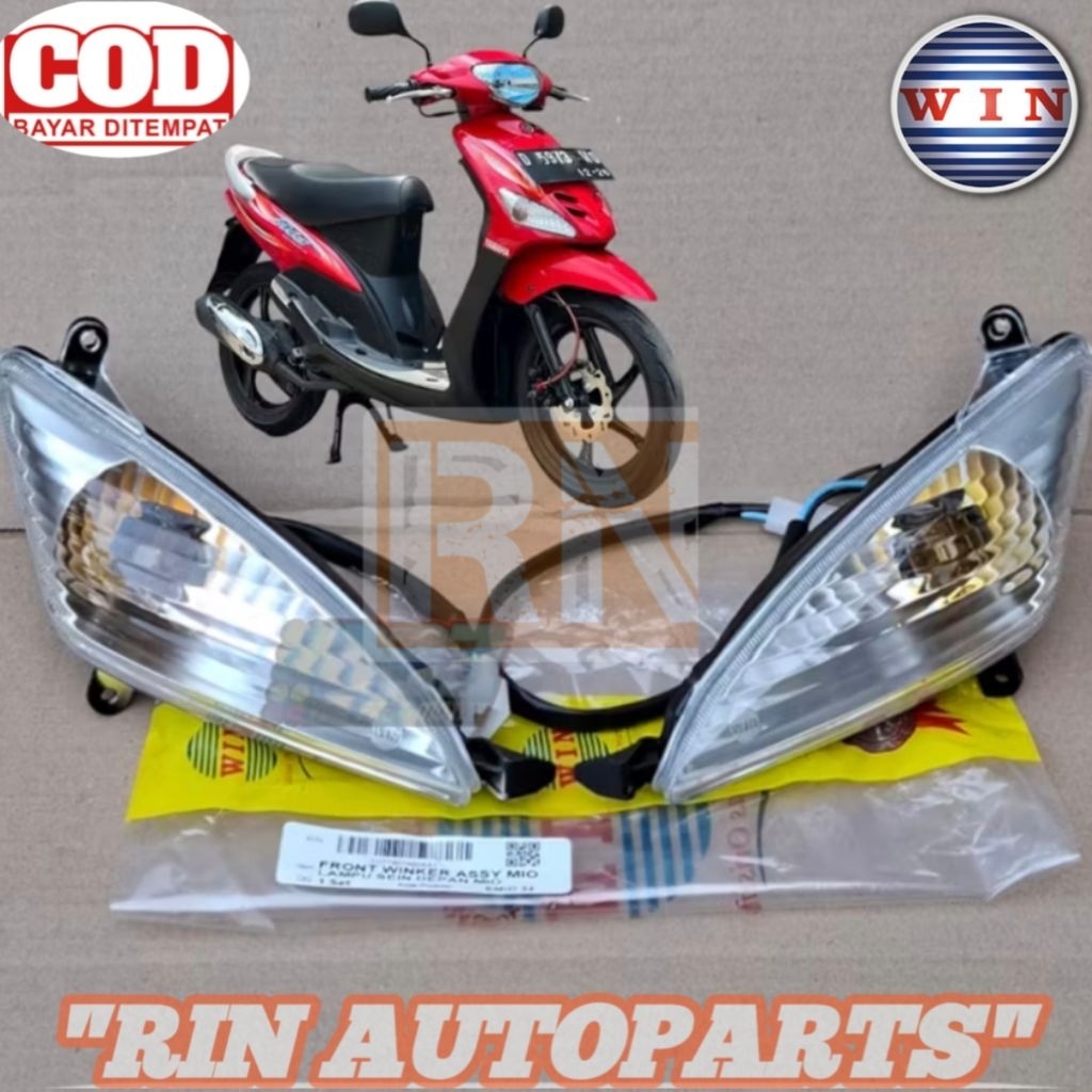 LAMPU SEIN SEN ASSY DEPAN MIO SPORTY LAMA 5TL KANAN KIRI BOHLAM BESAR SOKET 3 ASLI ORI MERK WIN