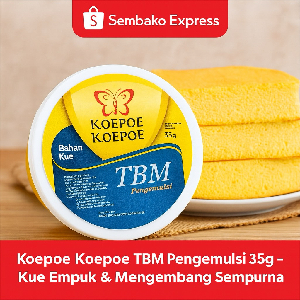 

Koepoe Koepoe TBM Pengemulsi 35g – Emulsifier Praktis untuk Kue Lembut & Empuk