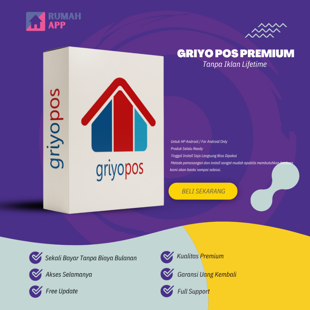 Aplikasi Kasir Griyo Pos Premium Tanpa Iklan Lifetime Usaha Retail Cafe Resto Rumah Makan Laundry