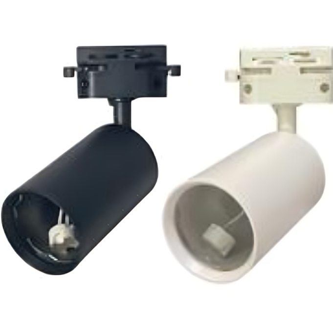 Kap Lampu Sorot Track E27 Hitam 30W / Track Rel Lampu Sorot E27 30W / Fitting Lampu Sorot Rell Spot