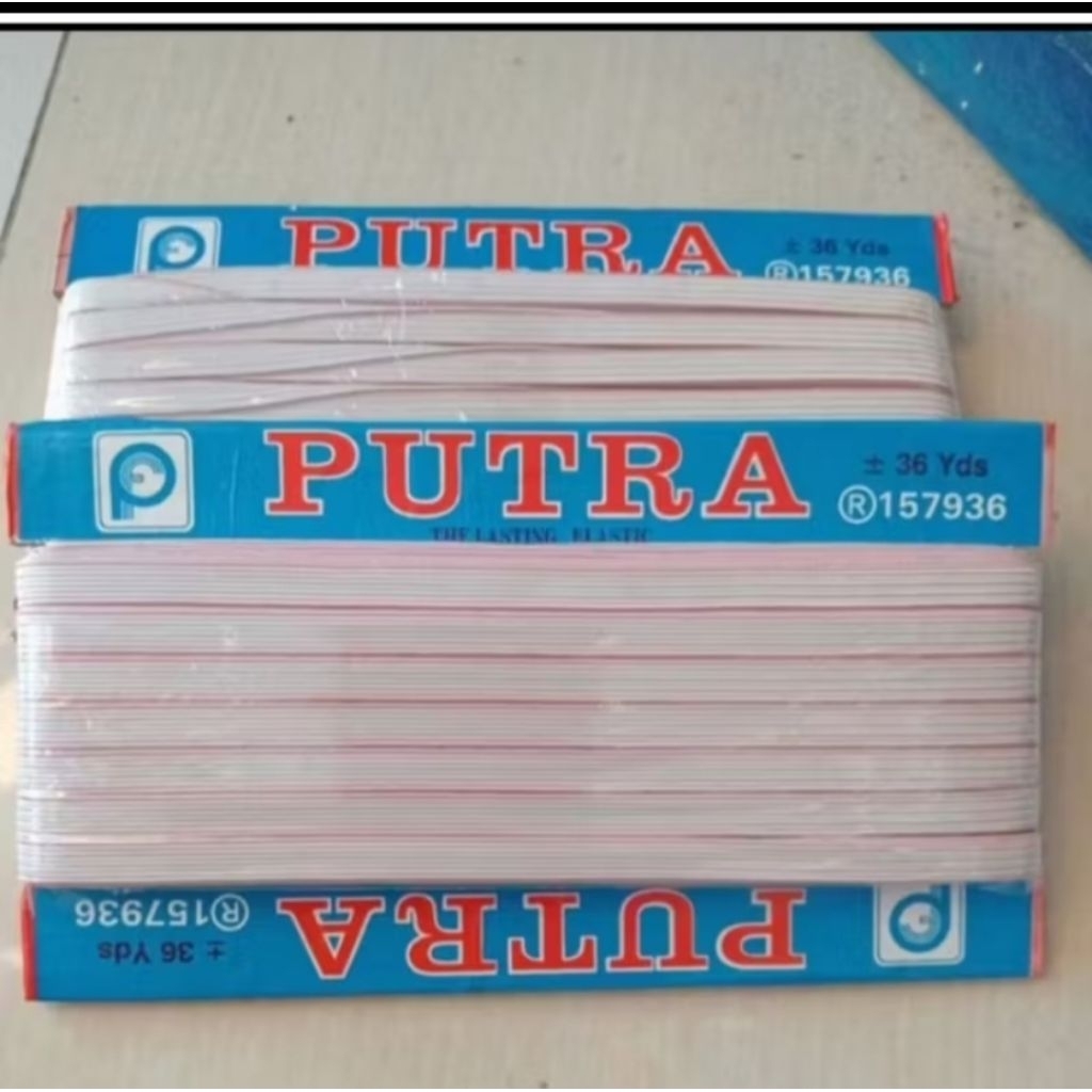

Tali karet elastis kolor putra isi 36 yard/karet putra 1pak