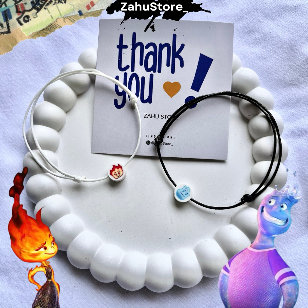 Gelang Tali Coupel Elemental Air Api Gelang Tali Korea Waterproof Keren