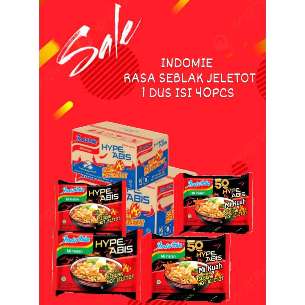 

INDOMIE RASA SEBLAK JELETOT 1 DUS ISI 40 PCS