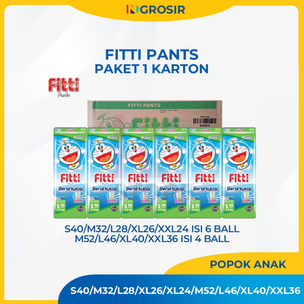 FITTI PANTS S40/M32/M52/L28/L46/XL26/XL40/XXL24/XXL36 1 KARTON TIPE CELANA