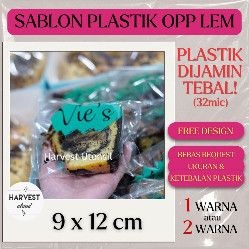 

Sablon Plastik OPP Lem 9x12 Roti Kue Cookies Makanan Aksesoris Tebal
