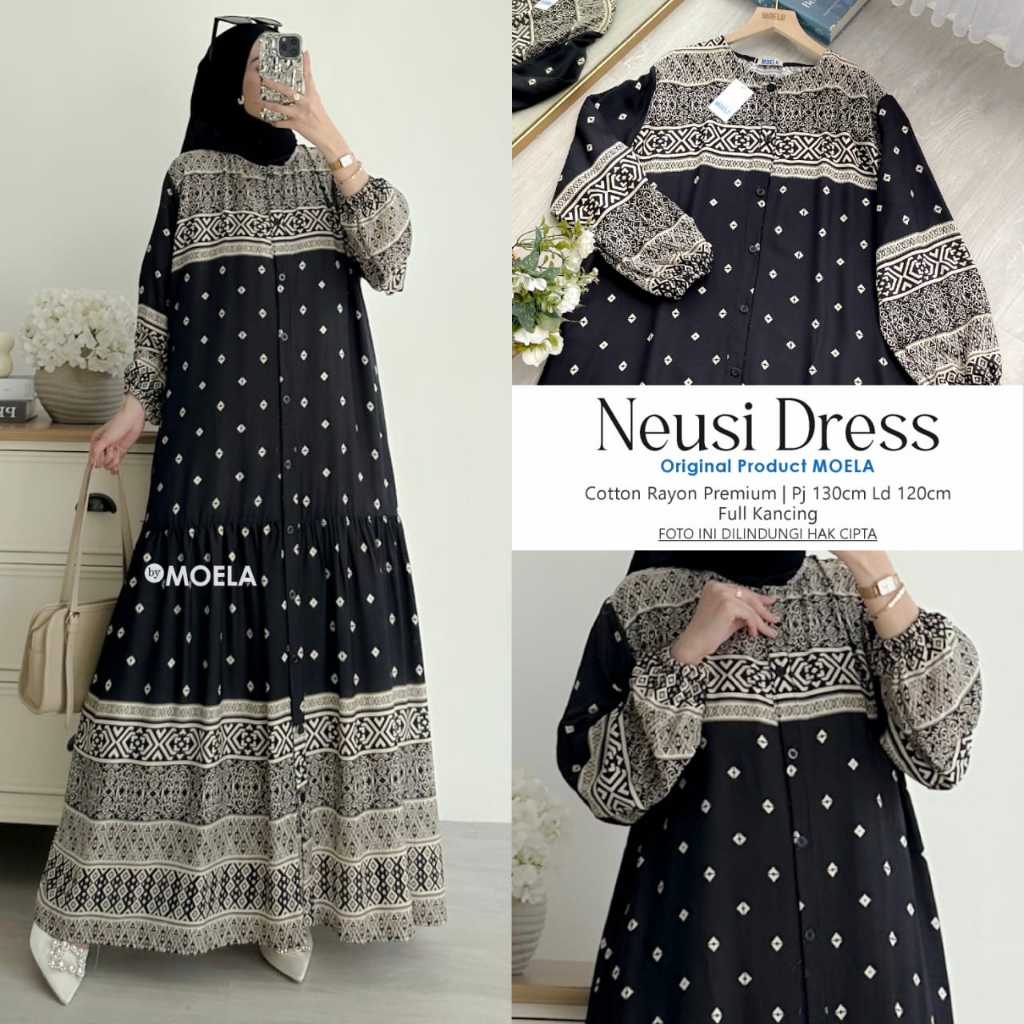 Salum Salwi Jalela Dress by Moela Gamis Jumbo LD 120 - 125 Katun Rayon Premium