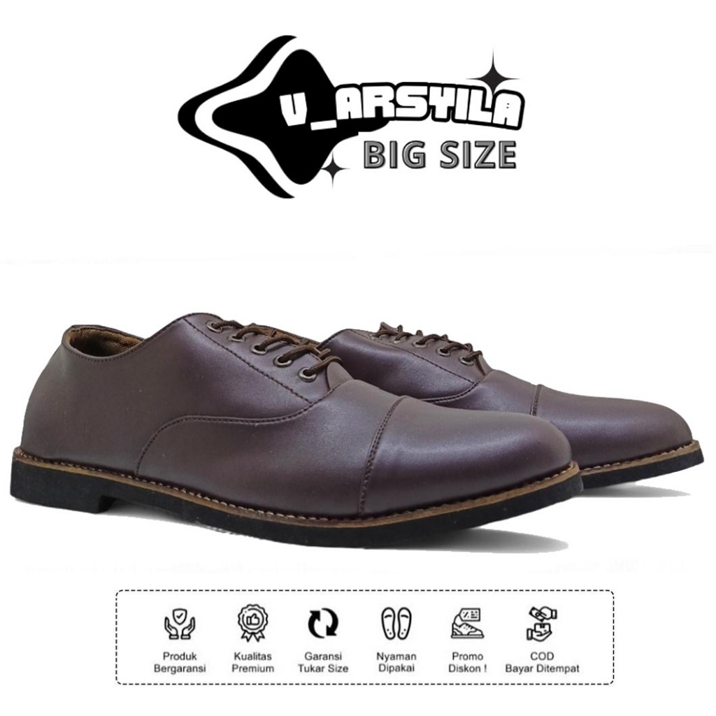 No 44 45 46 47 48 - Oxford Big Size / Sepatu Formal Pantofel Kerja Pria Ukuran Besar / Sepatu Pantop